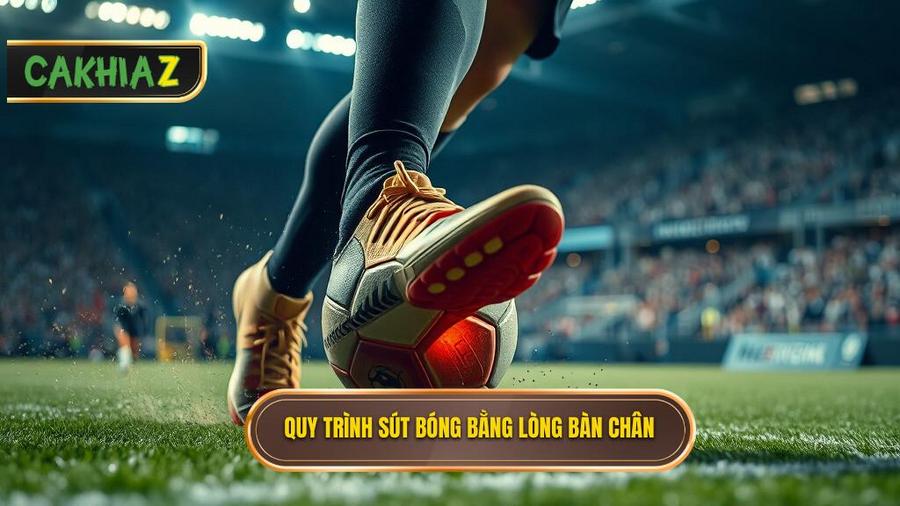 Phân tích chi tiết quy trình thực hiện kỹ thuật sút bóng bằng lòng bàn chân phải